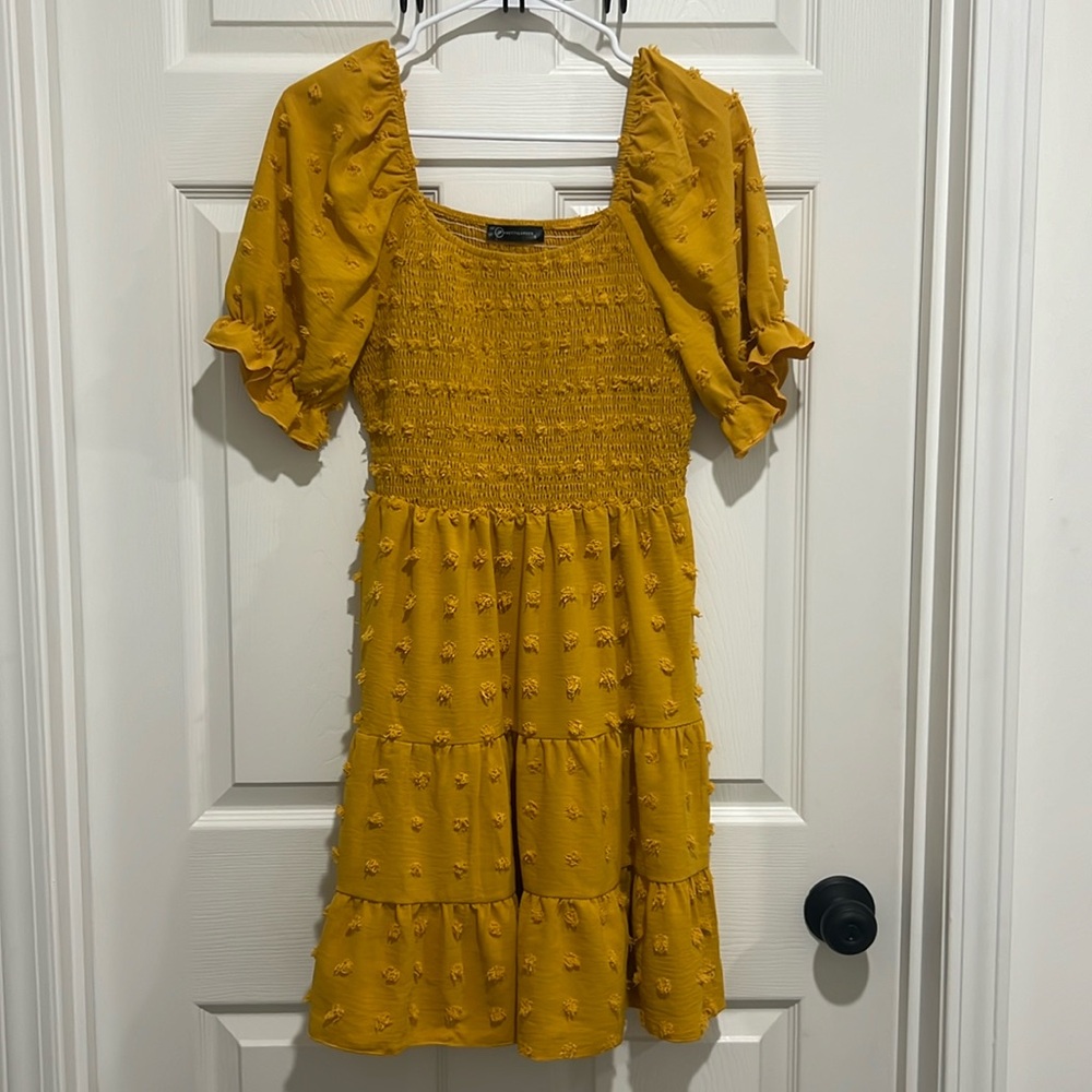 Gold Summer Off Shoulder Dress